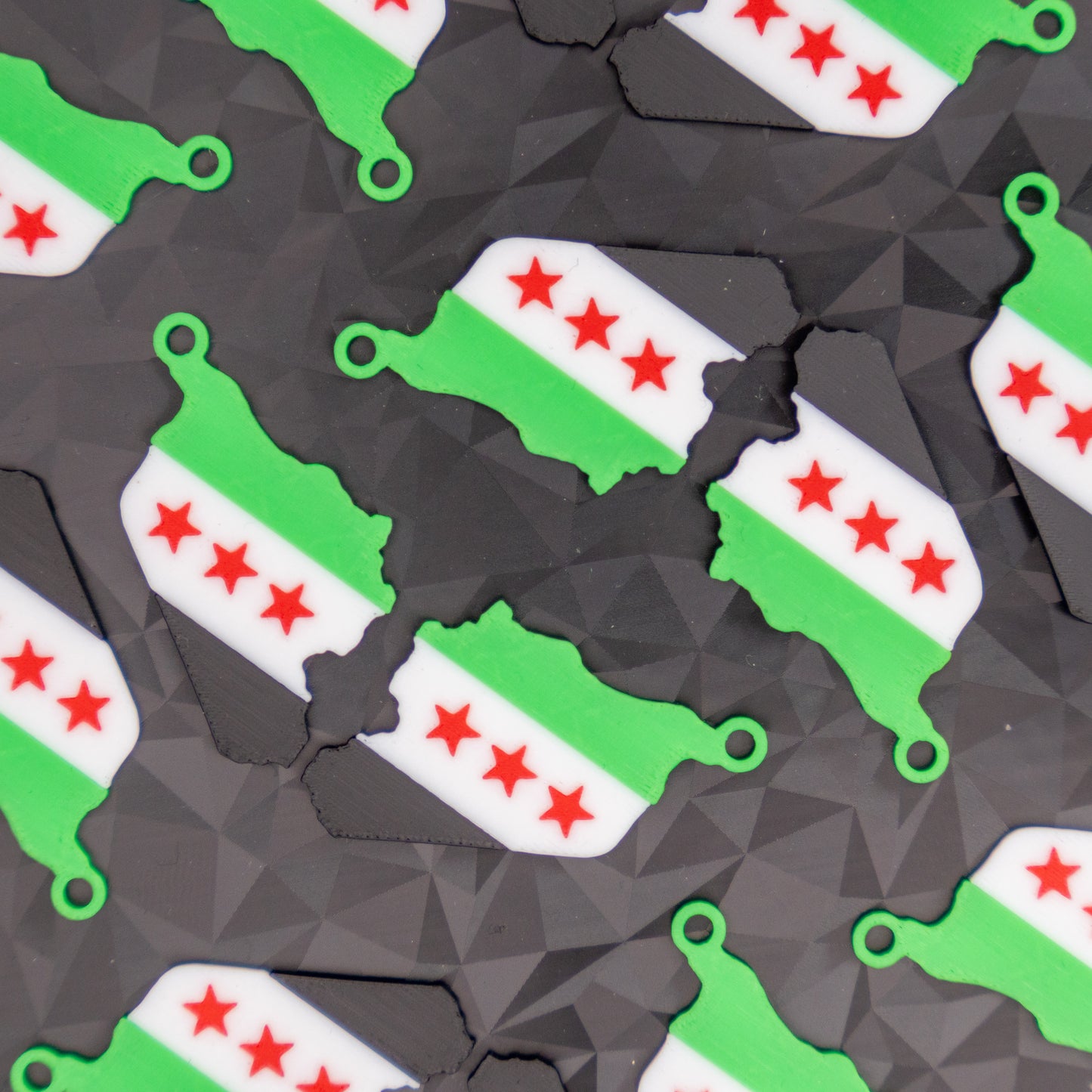 Syria Map Flag Earrings: Hypoallergenic Silver-Plated Hooks