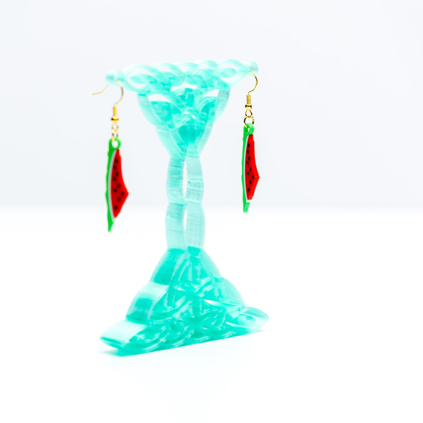 Palestine Map Watermelon Earrings: Silver-Plated Hypoallergenic Jewelry