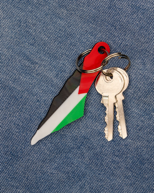 Palestine Map Keffiyeh 3D Printed Keychain
