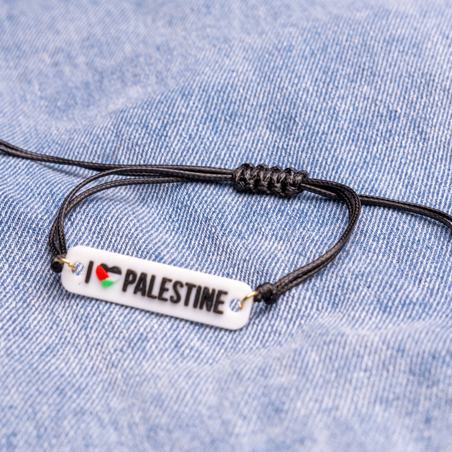 I Heart Palestine Bracelet Pair: Waxed Cord Jewelry