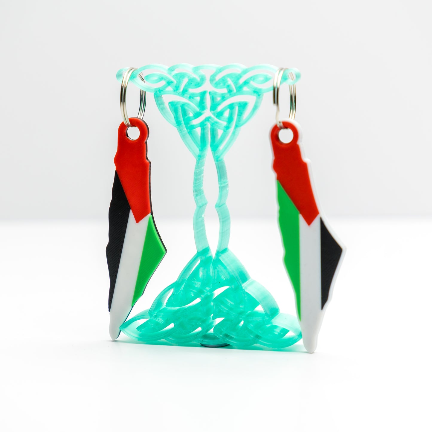 Palestine Map Keffiyeh 3D Printed Keychain