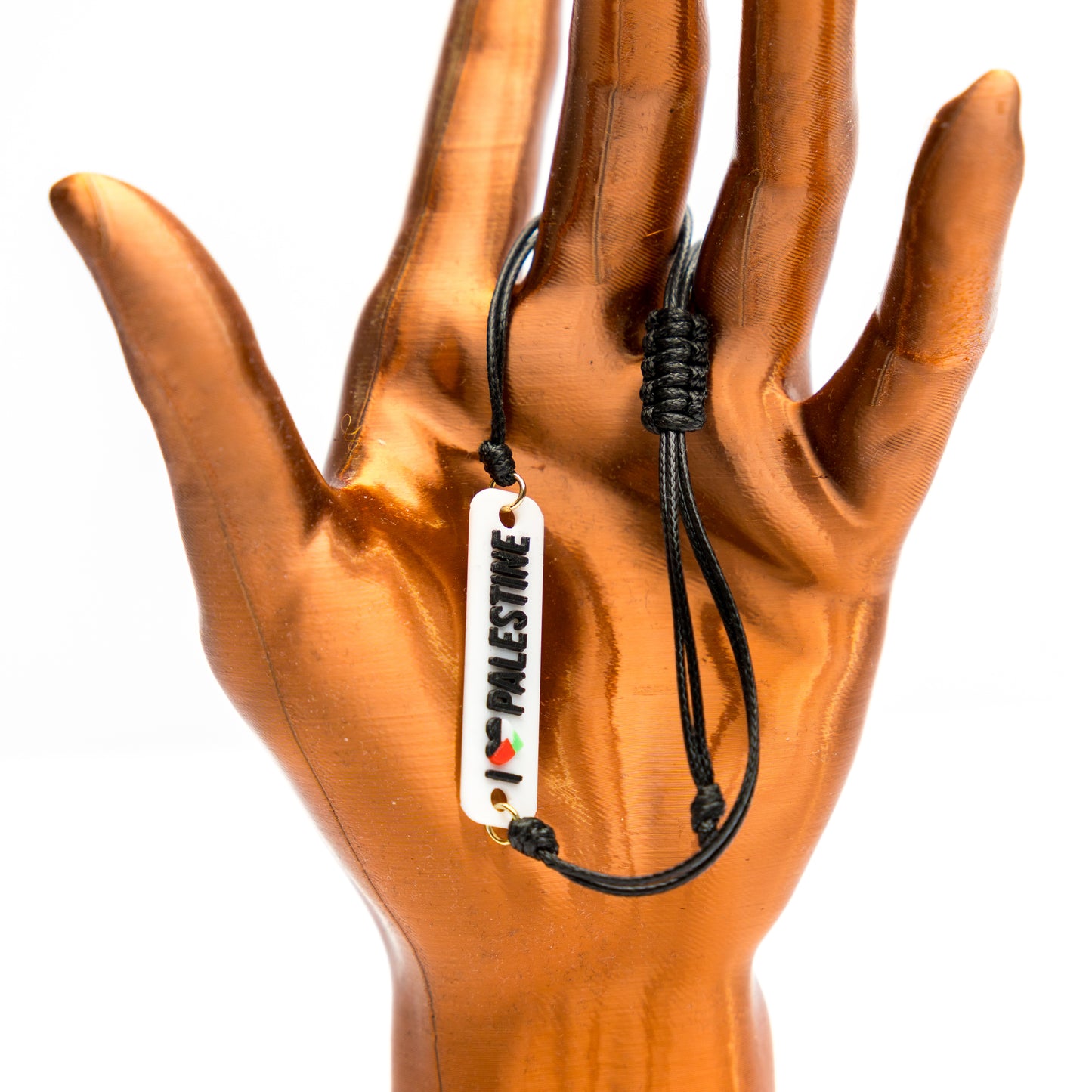 I Heart Palestine Bracelet Pair: Waxed Cord Jewelry