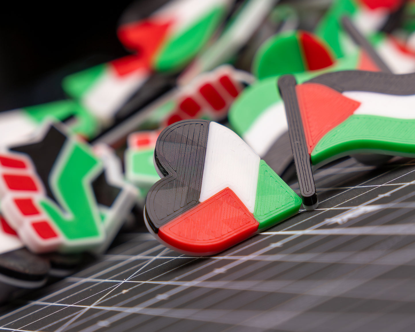 Palestine Flag Pin Set: Solidarity Heart & Fist Badges