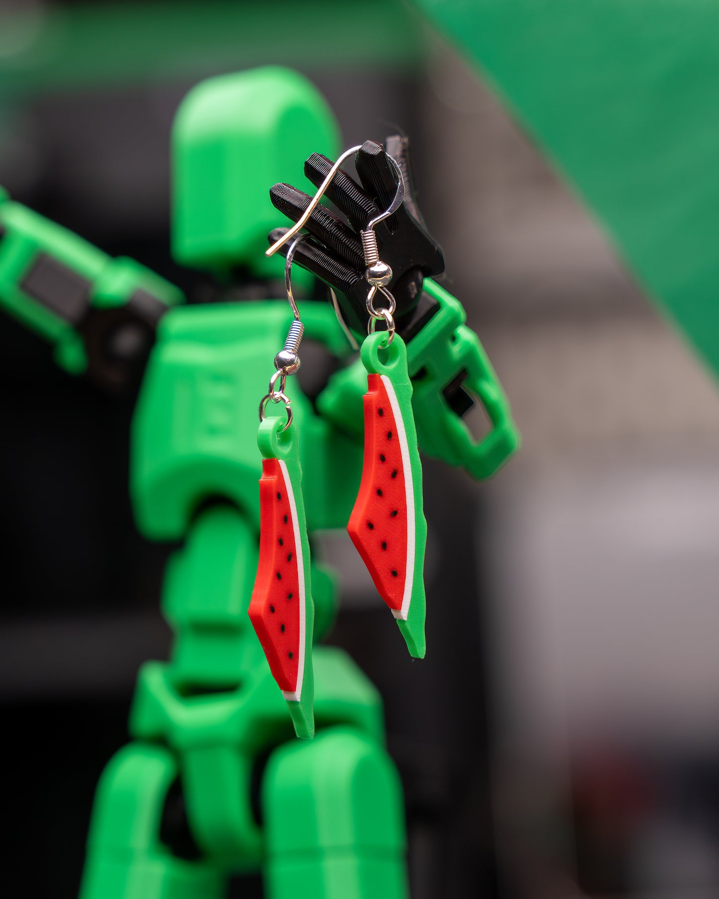 Palestine Map Watermelon Earrings: Silver-Plated Hypoallergenic Jewelry