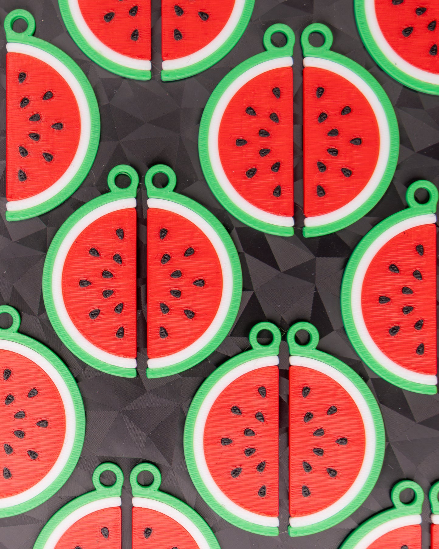 3D Watermelon Earrings: Palestine Solidarity, Hypoallergenic Silver Hoops