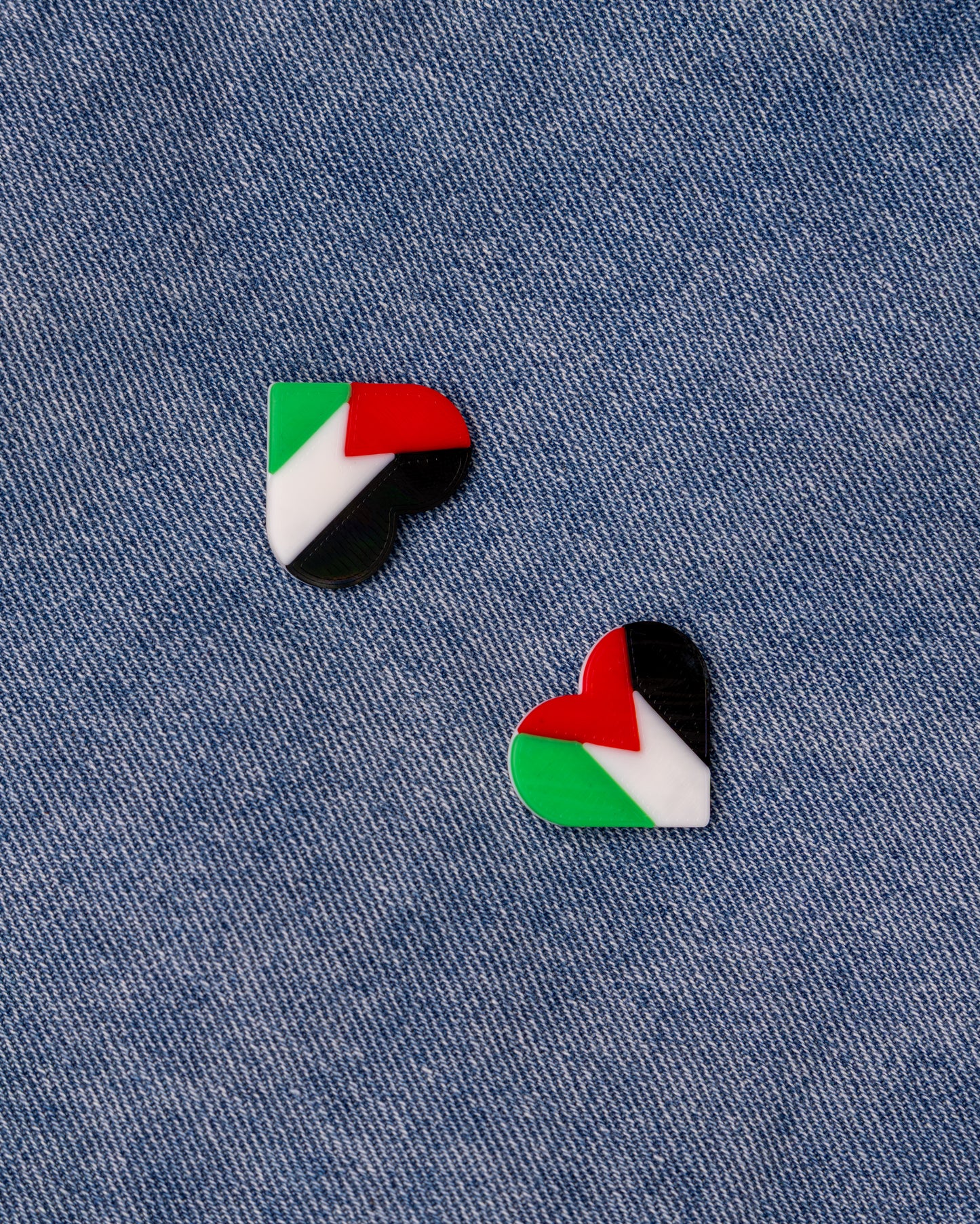 Palestine Flag Pin Set: Solidarity Heart & Fist Badges