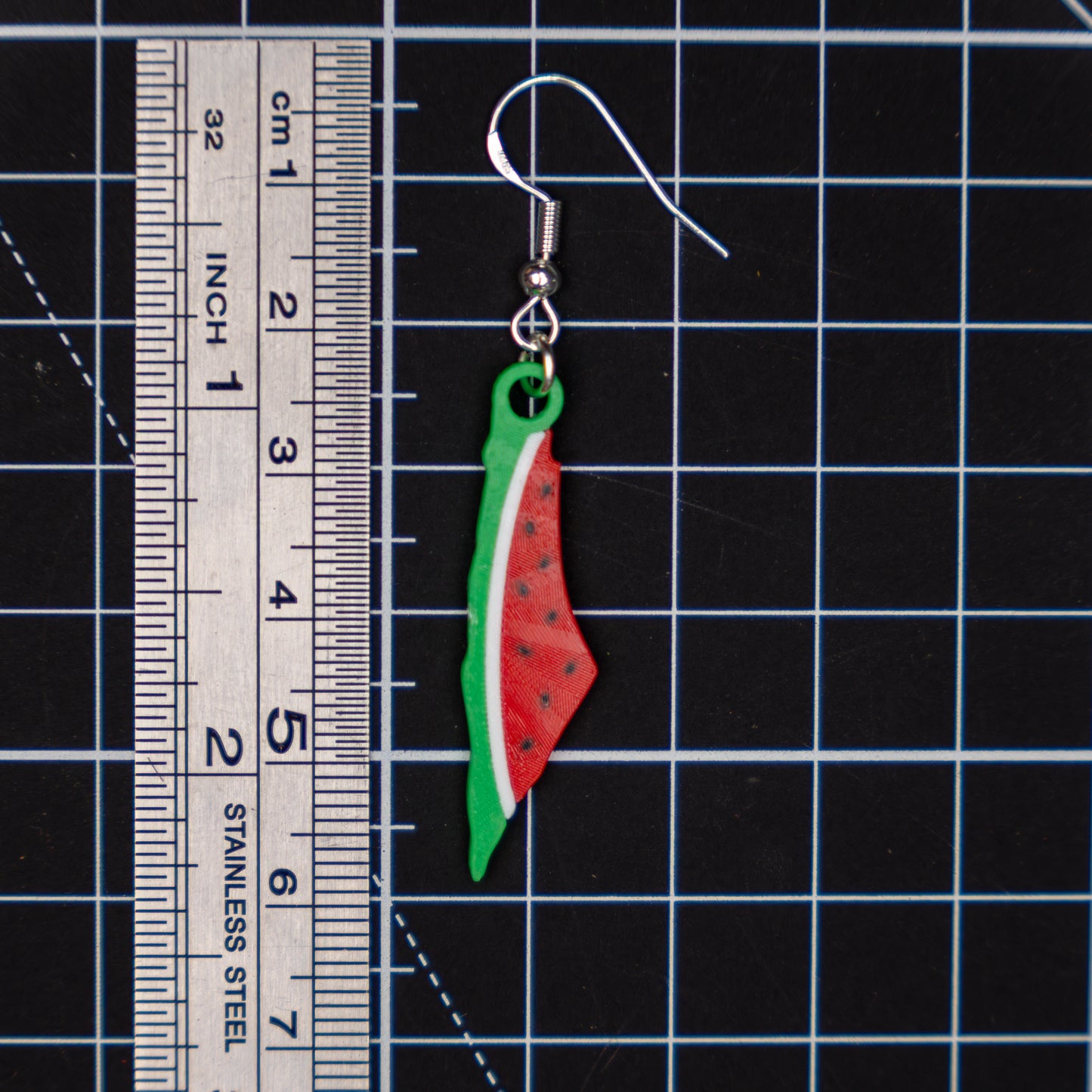 Palestine Map Watermelon Earrings: Silver-Plated Hypoallergenic Jewelry